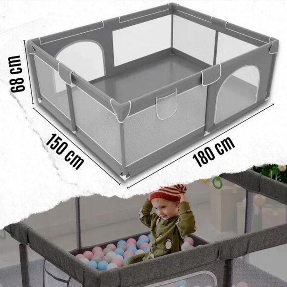 Playpen 71×59inch (no balls no mat) Dry Pool Playground 180x150x68cm PREMIUM - Picture 4 of 16